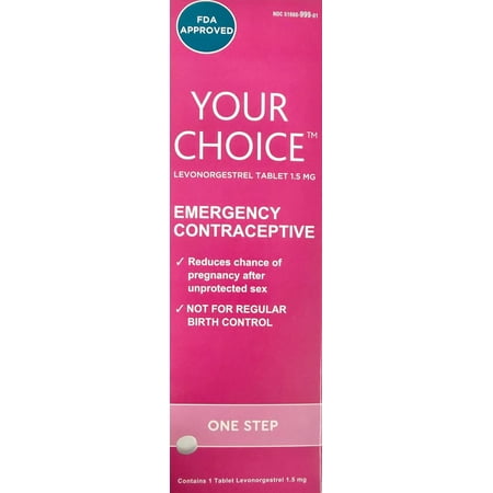 YOUR CHOICE Emergency Contraceptive Pill – One-Step Levonorgestrel Tablet 1.5mg – Reduces Chance of Pregnancy After Unprotected Intercourse – Single Dose Backup Contraception