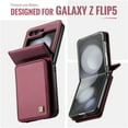 thumbnail image 3 of Mantto for Samsung Galaxy Z Flip 6 Case with Card Holder, Premium PU Leather Back Flip Wallet Case for Women Men with RFID Blocking Card Slots Magnetic Clasp Shockproof Kickstand Phone Cover,Red, 3 of 7