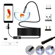 Fznkrag Industrial Endoscope Industrial Endoscope HD Electric Digital Borescope Camera IP67 Waterproof Portable Inspection Camera with 6 Dimmable LED Light for Windows System Android Phone with OTG