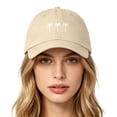 thumbnail image 2 of HuangHuanChen Unisex Baseball Hat for Women Men Daily Wear Three Coconut Trees Printed Low-Profile Washed Cotton Cap Soft Adjustable Sun Hats Baseball Caps Unisex Outdoor Khaki One Size, 2 of 4