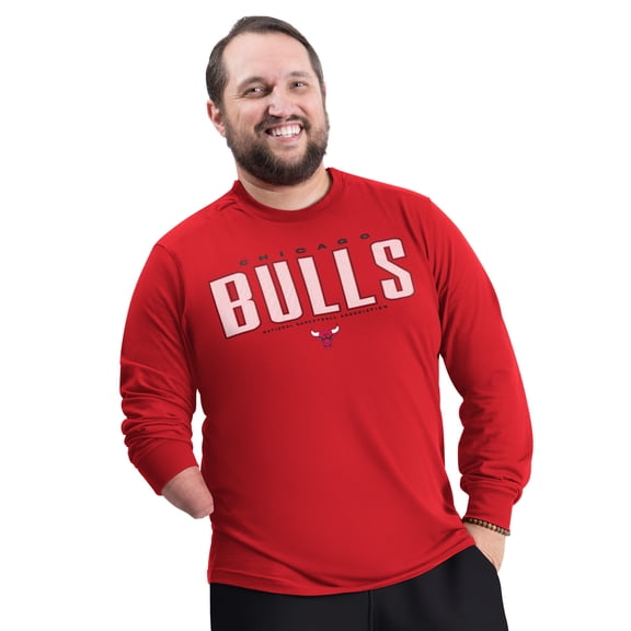 Men's G-III Sports by Carl Banks Red Chicago Bulls Adaptive Printed Mesh Effect Long Sleeve T-Shirt
