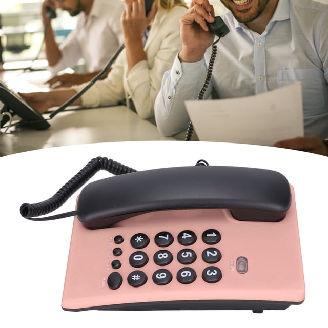 Corded Phone, Double Magnetic Handset Mute Function Incoming Ringer Pause Function Landline Telephone for Home for Hotel for Office Red,,Blue,Orange,Rose Red