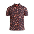 thumbnail image 5 of Birdie Bound Men's and Big Men's Jack O Lantern Halloween Print Polo, Sizes S to 5XL, 5 of 5