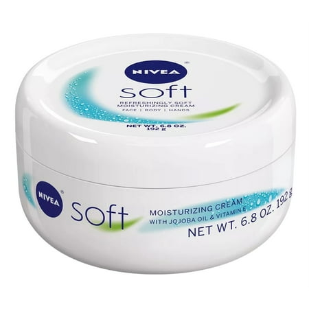 Nivea Soft Moisturizing Cream Face/Body/Hands 6.8oz Jar (Pack of 3)