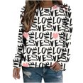 thumbnail image 2 of Qertyioot Chandail de la Saint-Valentin pour Femmes, Blouse à Manches Longues Imprimée Col Rond Tunique Décontractée, 2 of 5