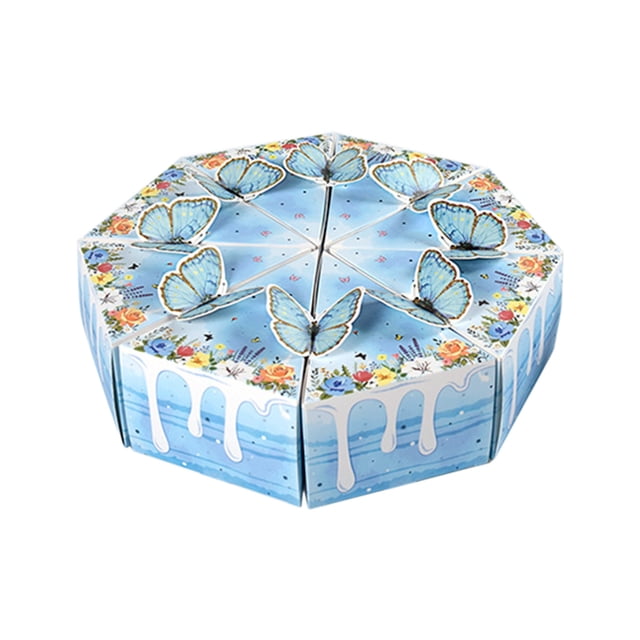 Birthday Gift Bag Cute Butterflies Triangles Cake Shape 8 Pieces Pack