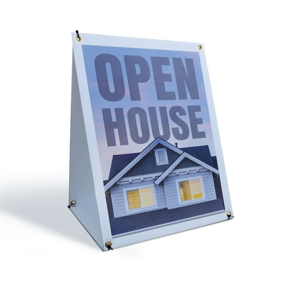Open House Sidewalk Sign 24 Inch x 36 Inch A-Frame Images On Both Sides | Real Estate Promotions, Event Marketing, Professional Signage | Made in USA