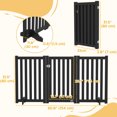 thumbnail image 3 of PawHut Dog Gate 3-Panel Foldable with Feet for Medium Dogs and Below, Black, 3 of 10