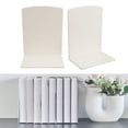 thumbnail image 2 of YAHHU 2‑Pack White Plastic Bookends – Sturdy for Books, Magazines, CDs & More, 2 of 7