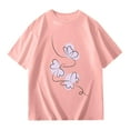 thumbnail image 2 of WOYY Toddler Girls Loose Short Sleeve T Shirt Butterfly Print Casual Summer T-Shirt, Sizes 3-13, 2 of 5