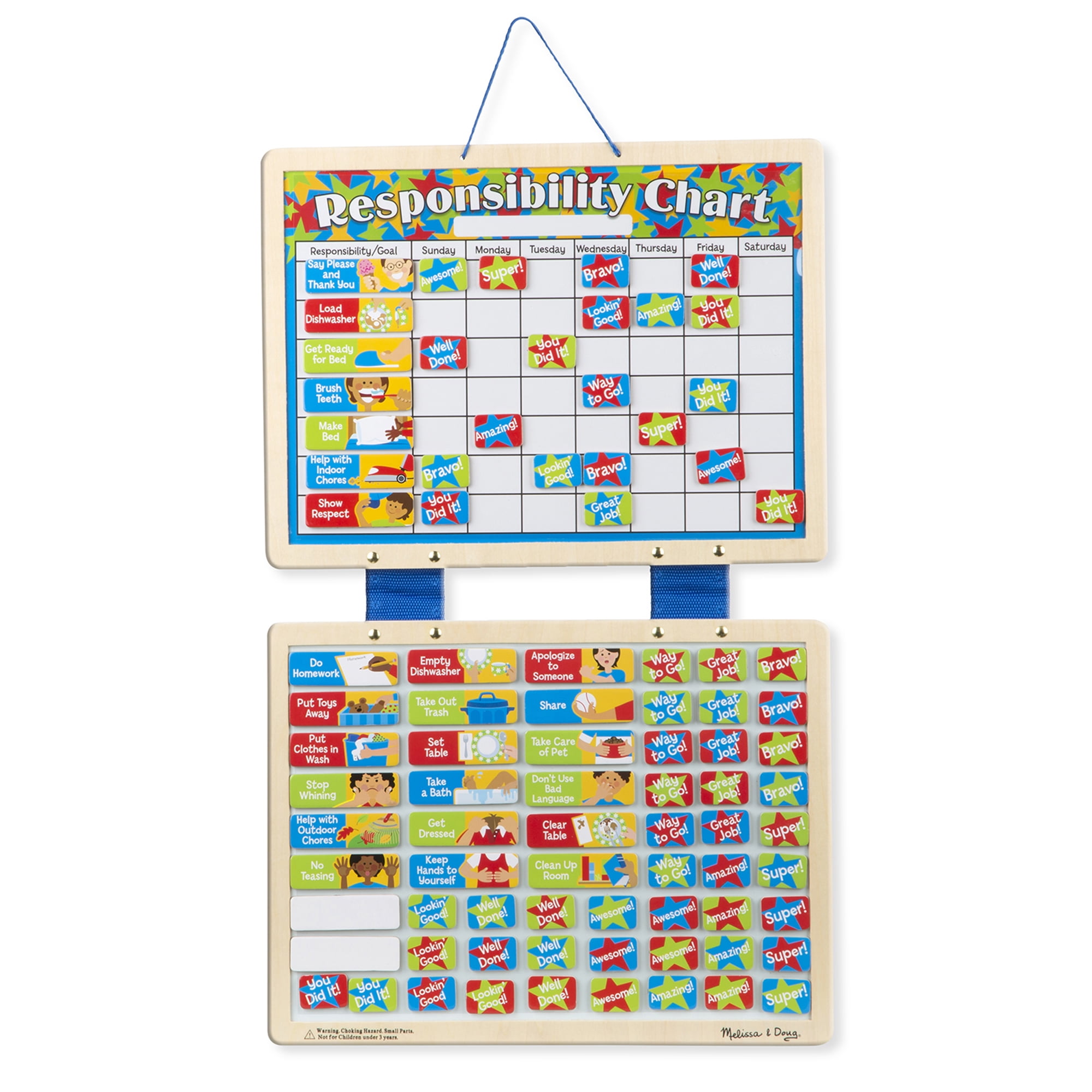 and Behaviors Magnets to Track Schedules Melissa & Doug Disney Mickey Mouse Clubhouse Magnetic Calendar and Responsibility Chart Set with 170 Tasks