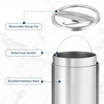 thumbnail image 4 of 13 gal Stainless Steel Trash Can, 50 L Kitchen Garbage Can with Flipping Lid & Removable Inner Bucket, Large Rubbish Bin Waste Container for Office, Hotel, Silver, 4 of 7