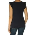 thumbnail image 2 of MAISON JULES Womens Navy Ruffled Sleeveless Scoop Neck Top  Size: XL, 2 of 2