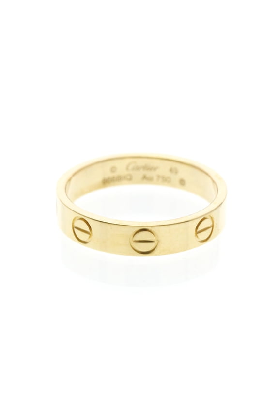Pre-Owned Cartier Mini Love Ring Yellow Gold (18K) Fashion No Stone Band Ring Gold