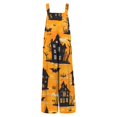 thumbnail image 4 of WTOBBY Casual Sleeveless Jumpsuit for Women in Cotton, Halloween Print Design for Stylish Outfits, Lightweight and Comfortable for All-Day Wear,OrangeL, 4 of 7