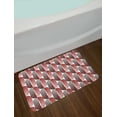 thumbnail image 2 of Modern Art Bath Mat, Ellipse Curves Surrounded Focal Points Mathematical Education Modern Motif, Non-Slip Plush Mat Bathroom Kitchen Laundry Room Decor, 29.5 X 17.5 Inches, Vermilion White, Ambesonne, 2 of 2