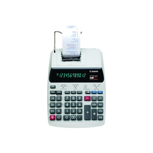 Calculatrice d'impression de bureau Canon CNMP170DH3, 12 chiffres avec  conversion des devises et horloge 