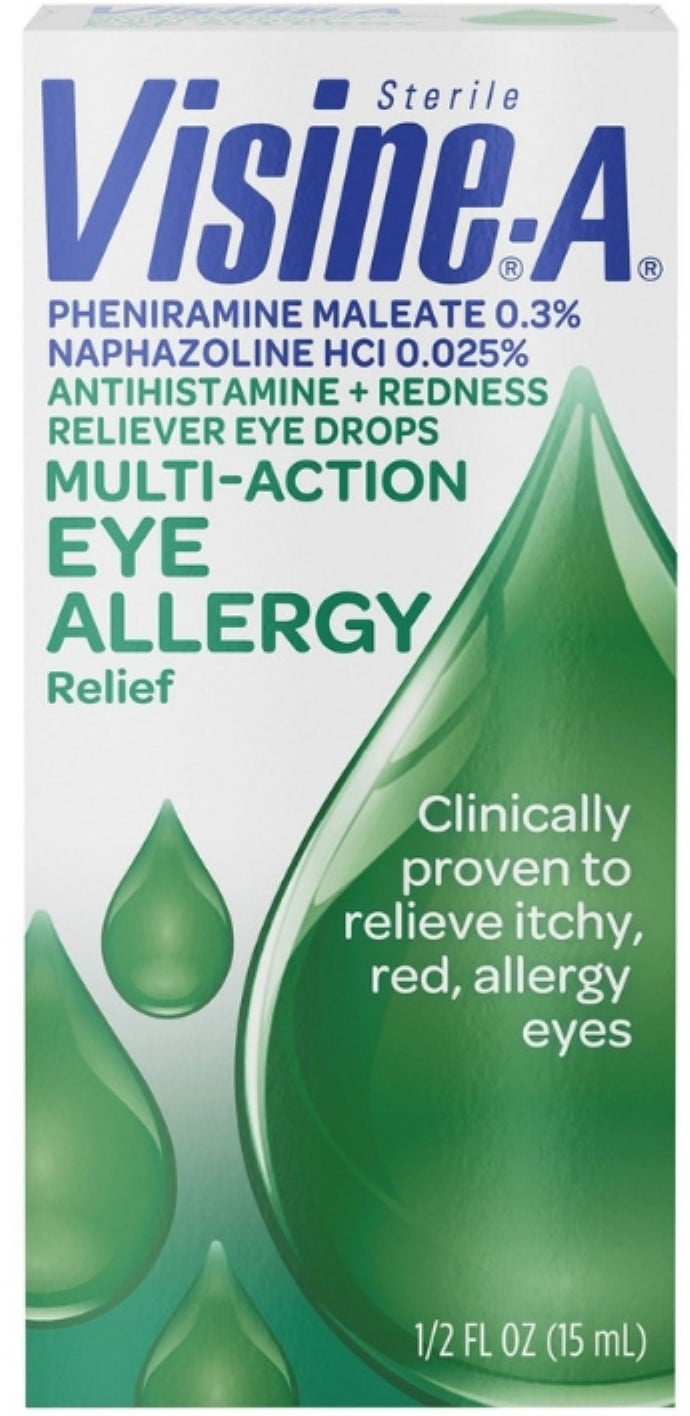 2 Pack VisineA Eye Allergy Relief Eye Drops, 0.5 oz