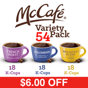 McCafe Sampler Variety Pack: McCafe French Roast, Breakfast Blend, & Colombian 18 Ct K-Cups