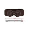 thumbnail image 3 of INSPIRE CHIC Women's Bowtie Ornament Press Stud Button Cinch Elastic Waist Belt Coffee One Size, 3 of 4