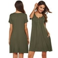 thumbnail image 4 of Zoeecloth Nightgowns Dress for Women V Neck Short Sleeve Summer Sleep Dress Pajamas , Woman Sleepshirt/Nightshirts/Sleepwear M-XXL, 4 of 8