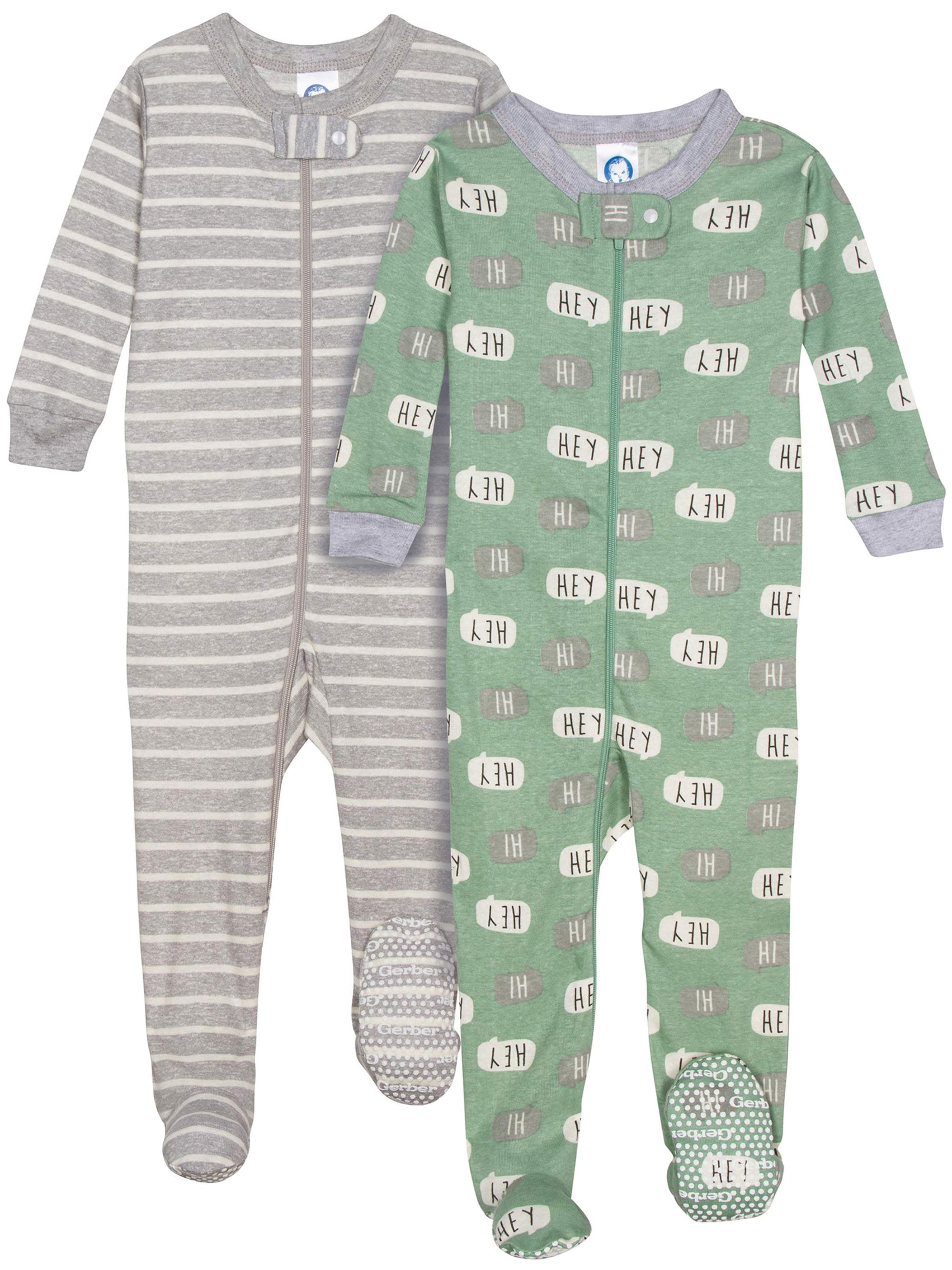 Gerber Baby Boys Organic 2 Pack Cotton Footed Unionsuit 3 months DINO 