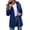 Blue, variant on Women's Mid Length Hooded Wind Trench Jacket, Dual Zip Snap Lightweight Outdoor Coat with Flap Hand Pockets for Spring Fall Hiking Travel Daily Casual Layering