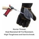 thumbnail image 3 of Guantes largos de Cuero TUNC resistentes al calor y al fuego para chimenea estufa horno parrilla soldadura barbacoa 16 pulgadas, 3 of 5