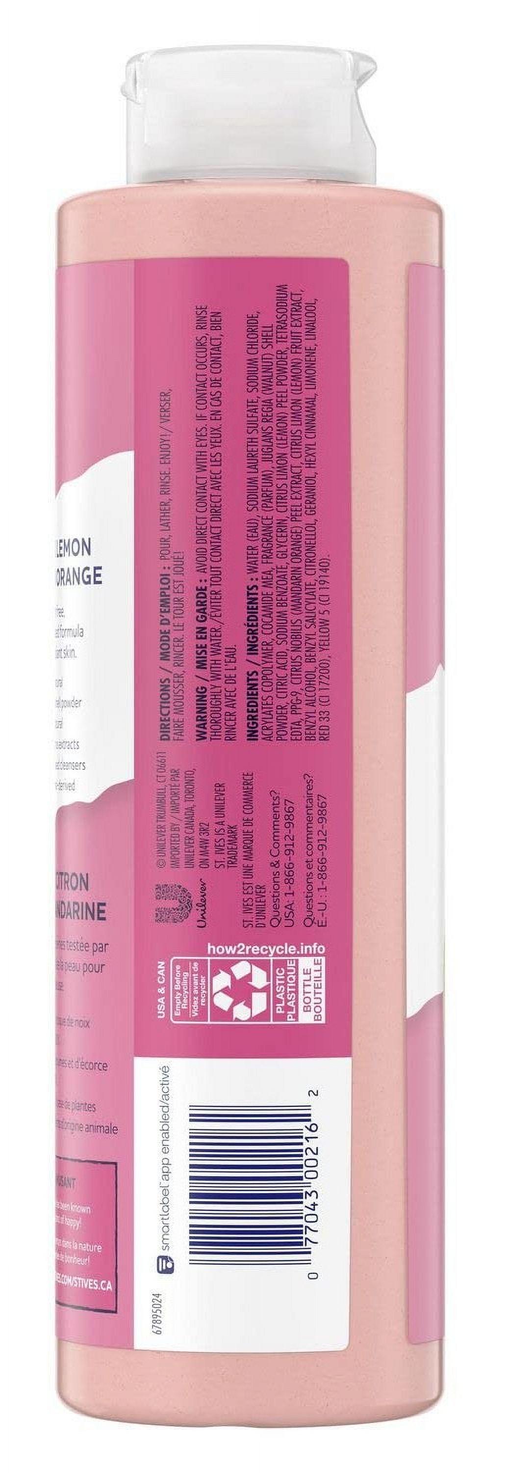 St Ives Body Wash Pink Lemon And Mandarin Orange 22oz (Pack of 3)