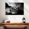 thumbnail image 2 of Elephant Stock Smoking Skull Wall Art - Horizontal Canvas Wall Art - Living Room Wall Decor - Gothic Canvas - Black And Gray Decor - 24" x 16", 2 of 8