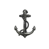 Handcrafted Model Ships K-0137-silver Antique Silver Cast Iron Anchor - 17 in.