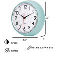 thumbnail image 2 of Kiera Grace Retro wall-clocks, 9.5", Green, 2 of 5