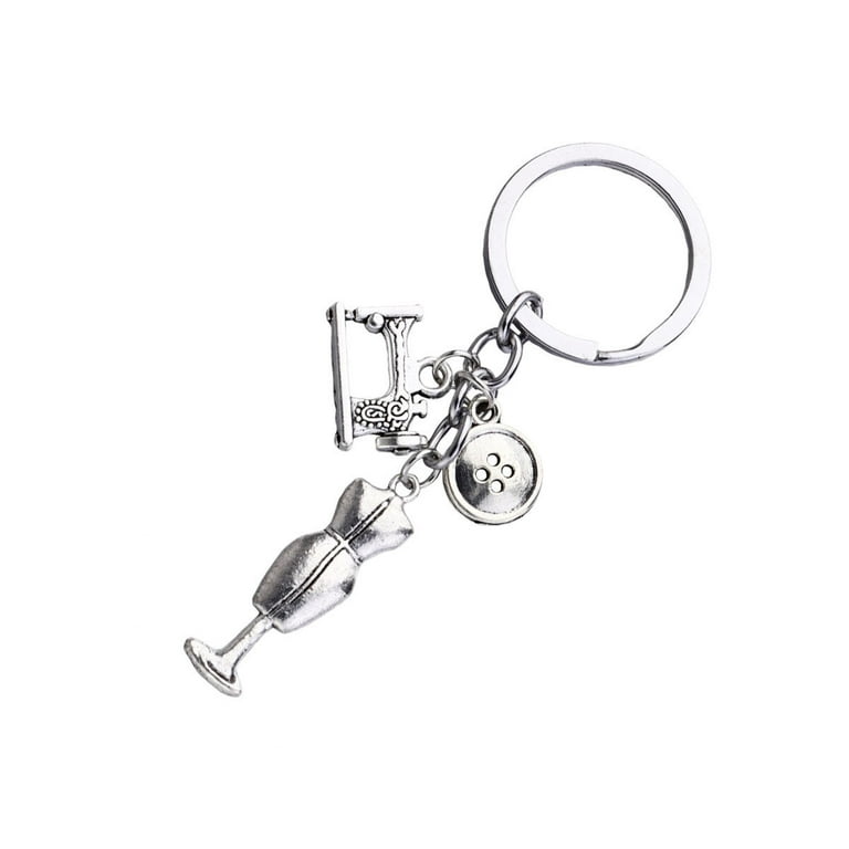Costume Designer Key Rings Button Sewing Machine Design Keychains