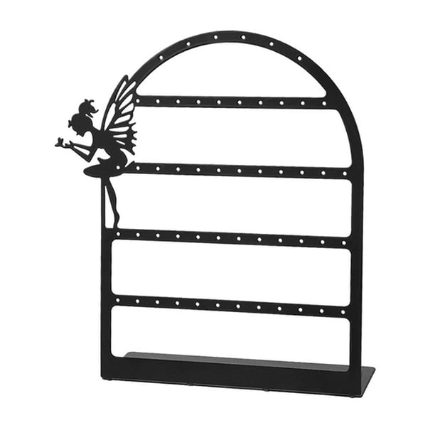 Estante de exhibición de pendientes Yuyangstore estante decorativo de Metal para colgar pendientes regalo de San Valentín Negro