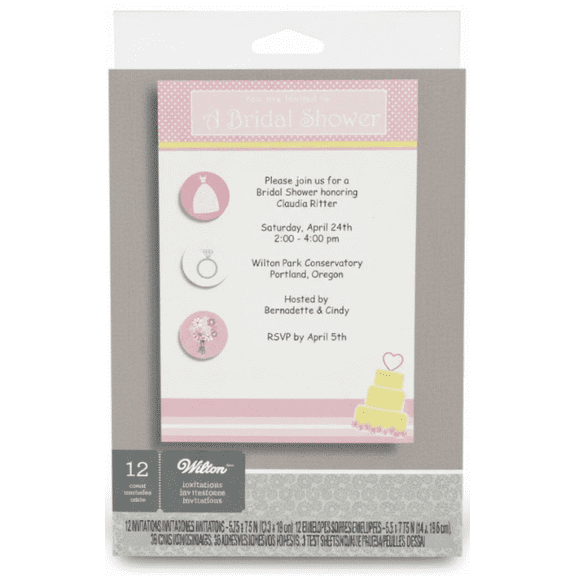 Wilton - "You are Invited to a Bridal Shower" 12 Count Invitations