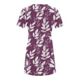 thumbnail image 3 of DailyTrove Women's Floral Print Fit & Flare Dress, Short Sleeve, Casual Garden & Brunch Wear, Soft Rayon Blend, Contrast Hem, 3 of 5