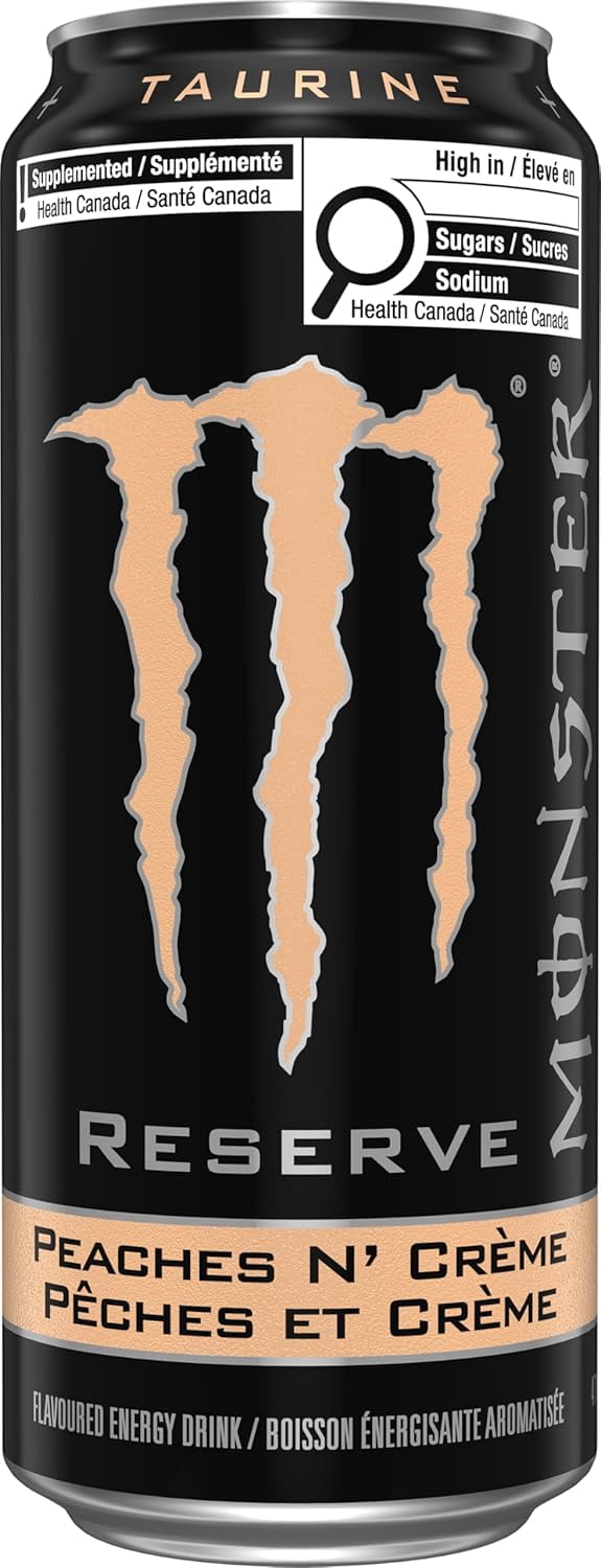 MONSTER ENERGY Reserve Peaches N' Crème 12 Pack 473 mL imported from Canada