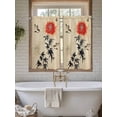 thumbnail image 7 of Tier Curtains 45 Inches Long, Retro Flower Bird, Window Treatment Curtain Drapes, Classical Spring Summer Plant Small Curtain Drapes for Bathroom Laundry Room, 27.5"x45", 2 Panels, 7 of 7