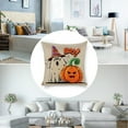 thumbnail image 3 of Colorful hat ghost and pumpkin Linen toss pillowcase decoration pillowcase gifting preferred 24x24 inch cushion cover sofa pillowcase sofa bedroom living room car, 3 of 6
