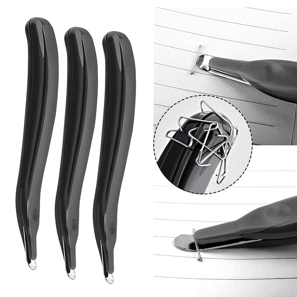 Craft Stationery Staples Remover Kit for School and Home - 3 Highlight Rubberized Staples Puller Enduring Desktop Tool