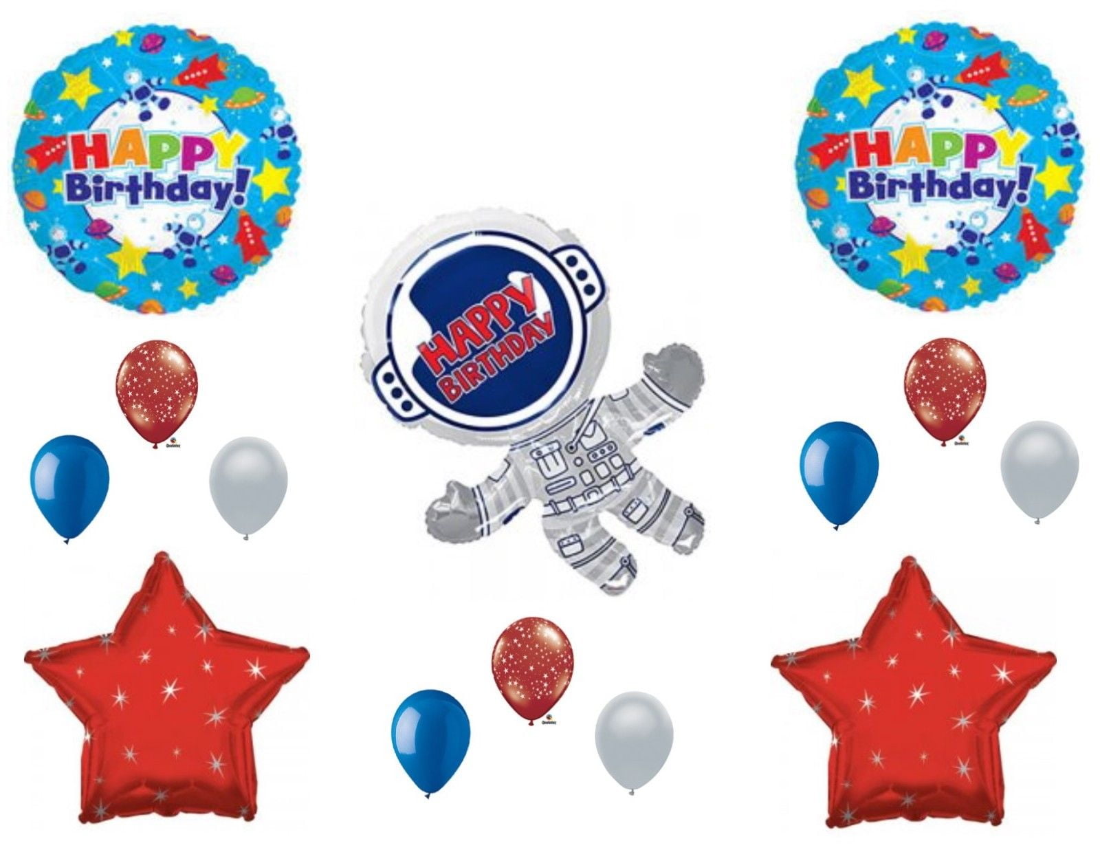 Space Blast Galaxy Rocket NASA Themed Birthday Party Tableware Table Set For 8 