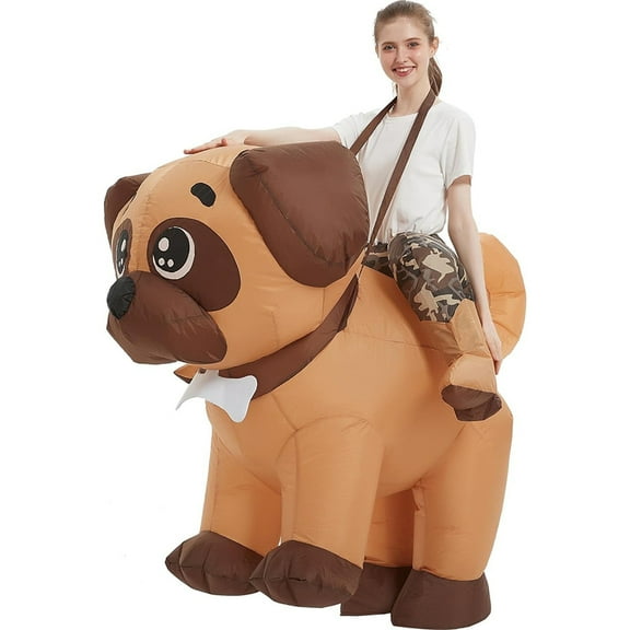 Inflatable Pug Costume - Ride - On Dog Outfit for Parties, Cosplay & Fun Events