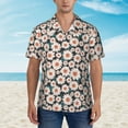 thumbnail image 5 of Uemuo Daisies Flowers Printed Regular Fit Short Sleeve Casual Hawaiian Shirt for Men,Aloha shirt,Tropical shirt,Floral print shirt,Vacation Beach shirt-Small, 5 of 9