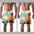 thumbnail image 3 of luoweisi Men's Beach Shorts Quick Dry Swim Trunks with Mesh Lining Sea Lion M, 3 of 5