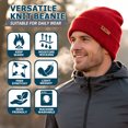 thumbnail image 4 of EINSKEY Knit Cuffed Lined Beanie, 2-Pack Skull Cap Beanie Stocking Hats For Men Women Fall Winter - Black Red, 4 of 8