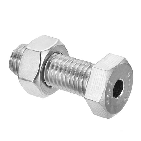 

Uxcell M14x40mm Hollow External Hexagon Screw Cylindrical Lamp Threading Screws Through Hole Bolt with Nut 1 Set