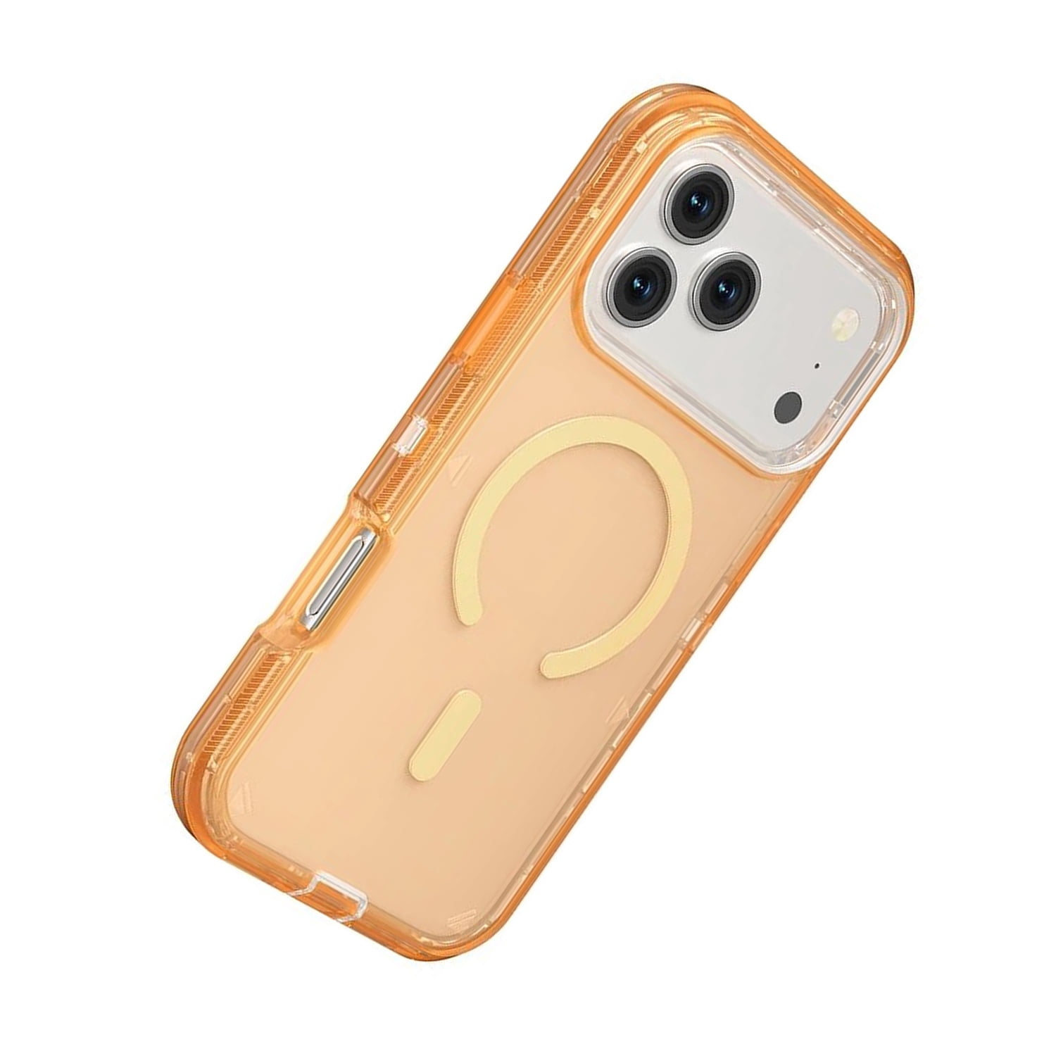 Wireless Charging Transparent Shockproof Case for iPhone 17 Pro Max - Orange