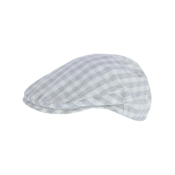 Kenny K. Gingham Check Poly Cotton Ivy Flat Cap (Men)