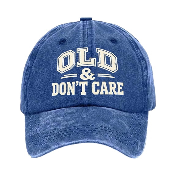 Unisex Washed Soft Baseball Cap Letter Print Outdoor Sunshade Cap Casual Sports Dad Hat Blue