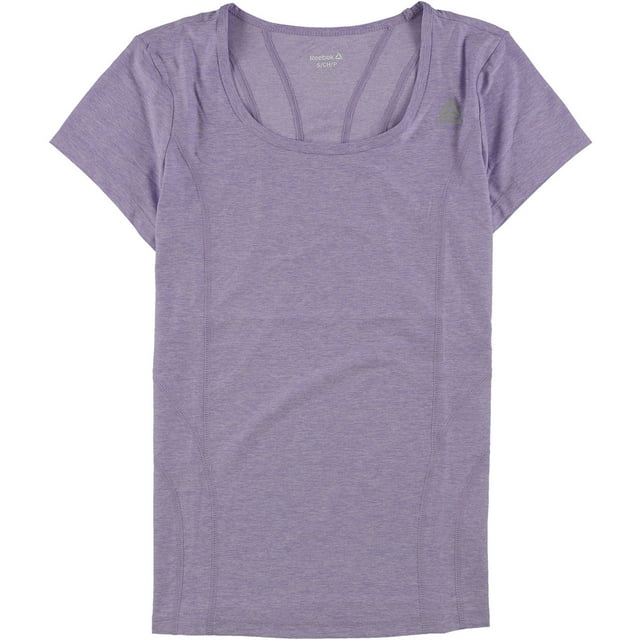 Reebok T-Shirt de Base Ajusté Chiné pour Femmes, Violet, Grand